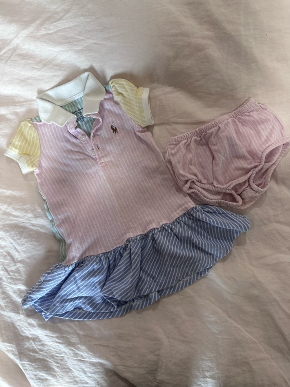 Ralph Lauren Multi-Color Striped Polo Dress with Bloomer